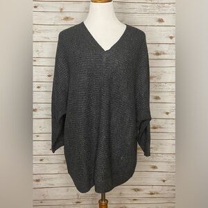 Ellen Tracy V-neck dolman sleeve shaker sweater